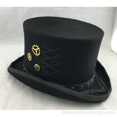steam punk top hats, made of 100% Australian wool